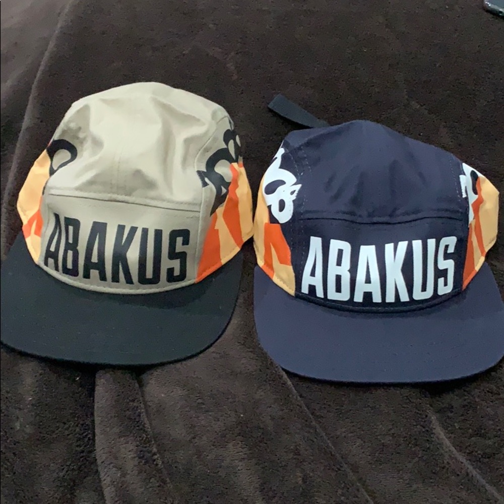 Two ABAKUS 5panel hats